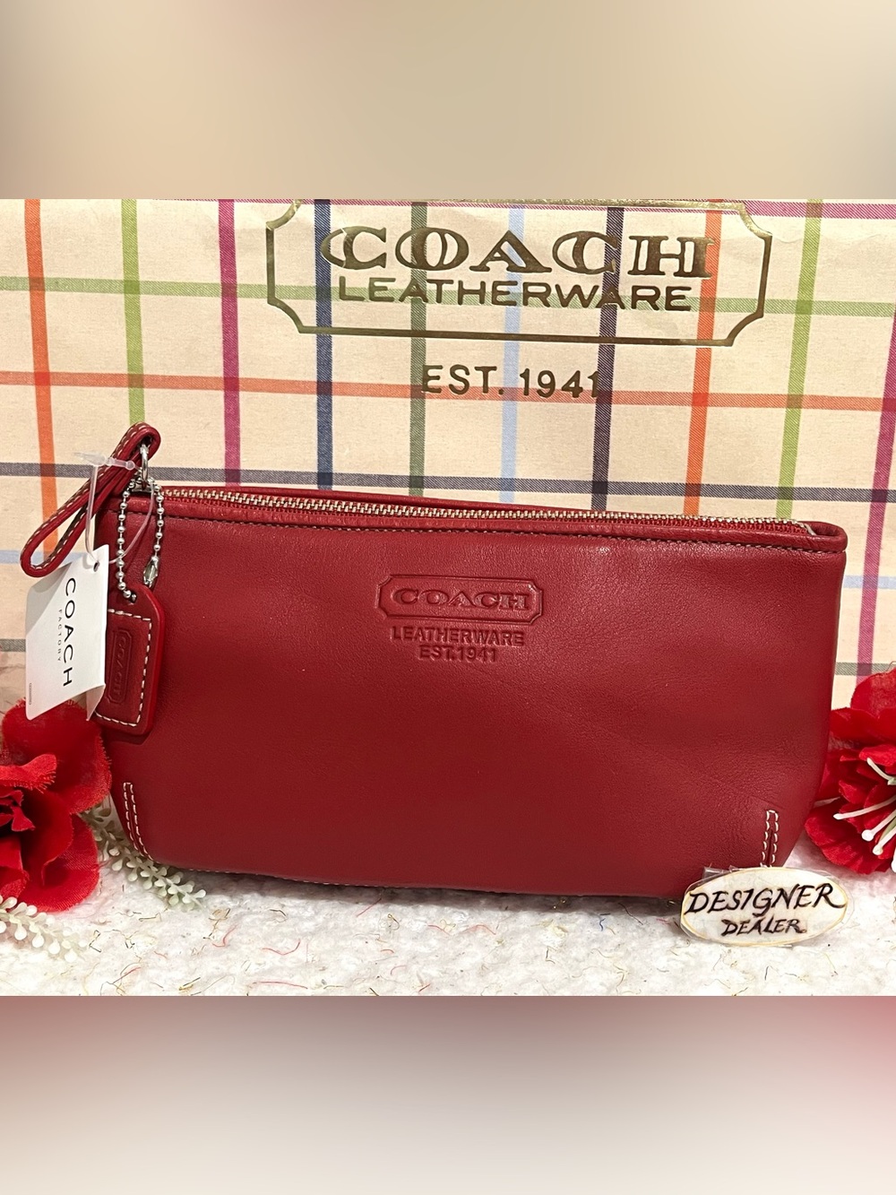 COACH Vintage Top Zip  Leather Cosmetic Bag 6J91 NWT RARE! 💎💎
